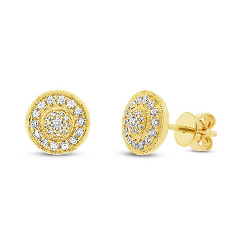 0.33 Ctw 14k Yellow Gold Diamond Circle Earring