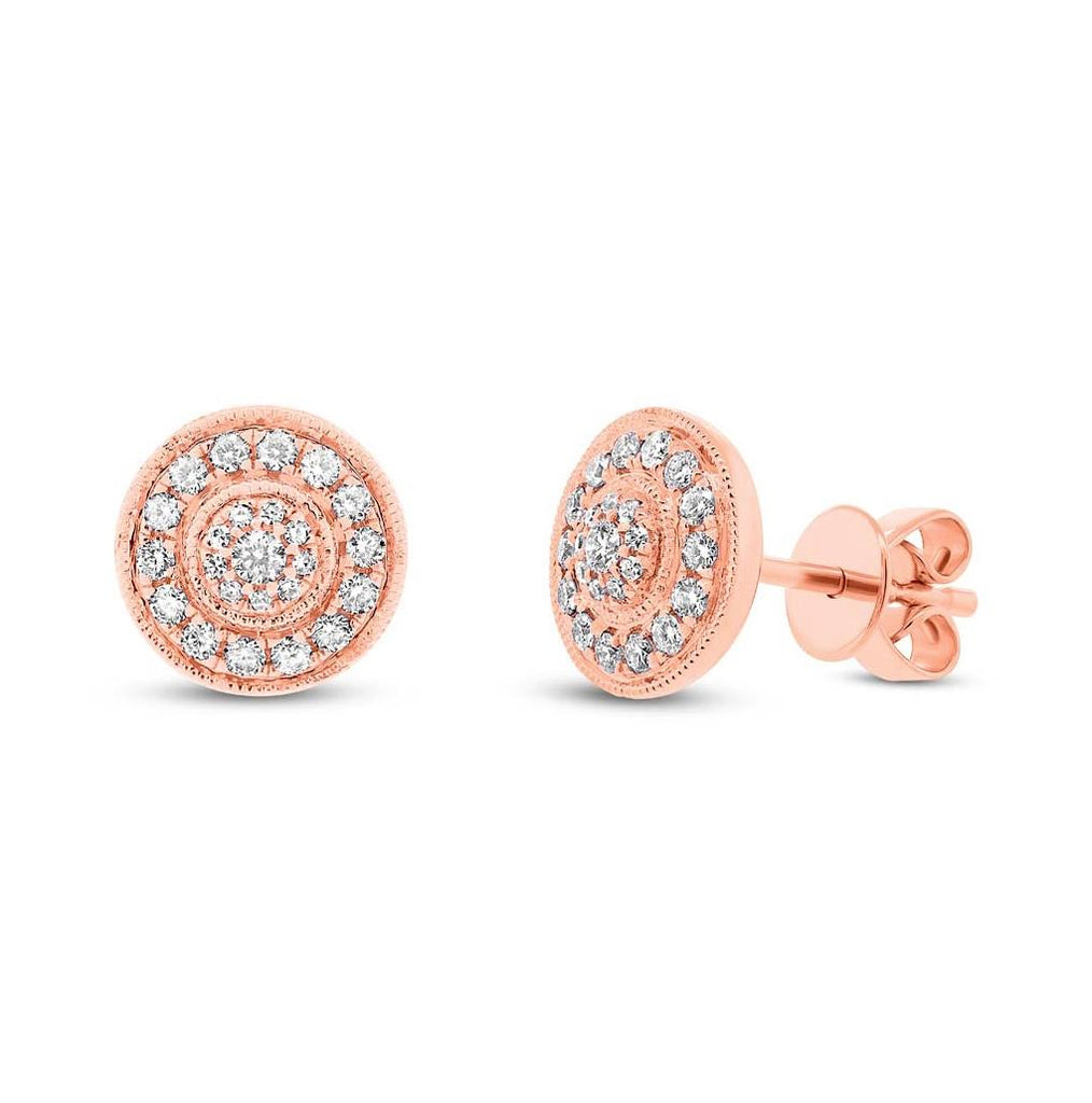 0.33 Ctw 14k Rose Gold Diamond Circle Earring