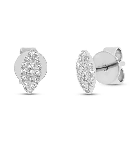 0.07 Ctw 14k White Gold Diamond Pave Stud Earring