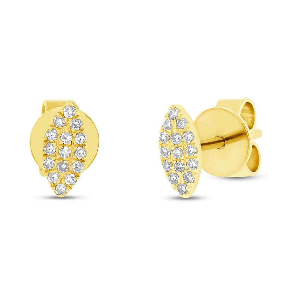 0.07 Ctw 14k Yellow Gold Diamond Pave Stud Earring