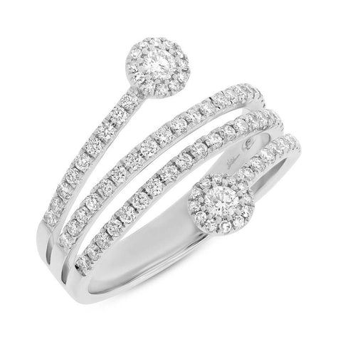 0.69 Ctw 14k White Gold Diamond Womens Ring