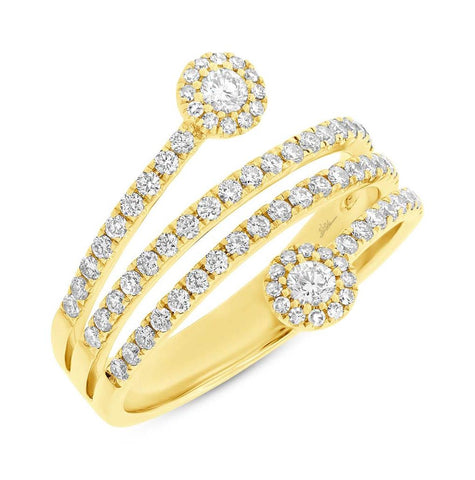 0.69 Ctw 14k Yellow Gold Diamond Womens Ring
