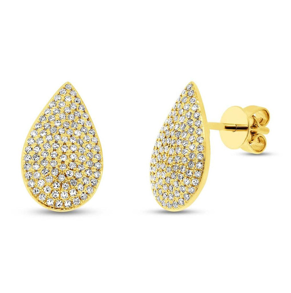 0.44 Ctw 14k Yellow Gold Diamond Pave Earring