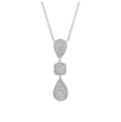 0.47 Ctw 14k White Gold Diamond Necklace