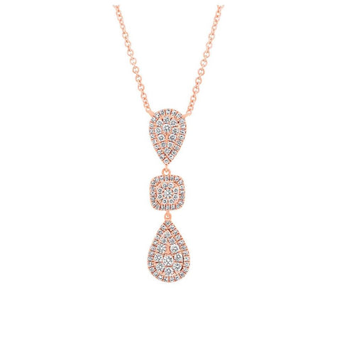 0.47 Ctw 14k Rose Gold Diamond Necklace