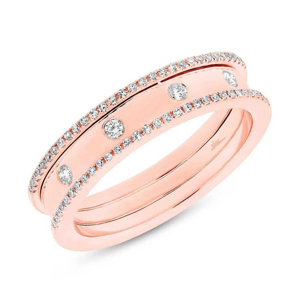 0.23 Ctw 14k Rose Gold Diamond Womens Ring Size 5