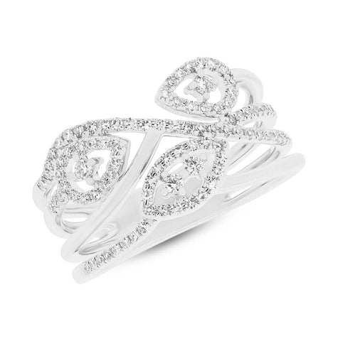 0.35 Ctw 14k White Gold Diamond Womens Ring