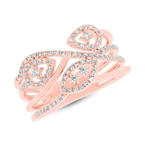 0.35 Ctw 14k Rose Gold Diamond Womens Ring
