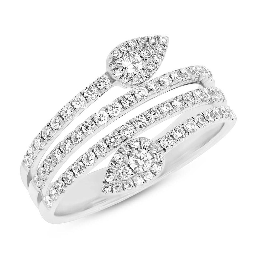 0.65 Ctw 14k White Gold Diamond Womens Ring
