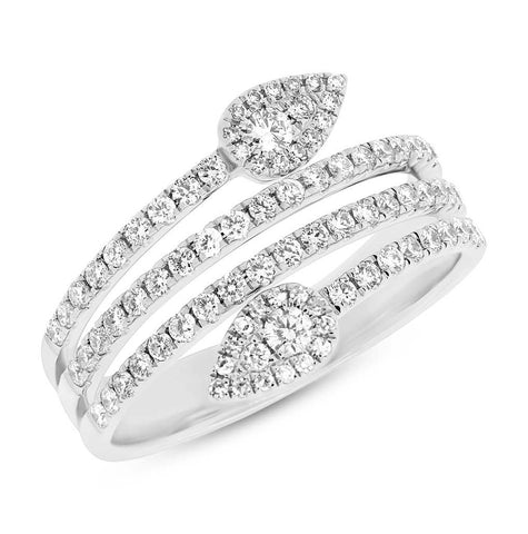 0.65 Ctw 14k White Gold Diamond Womens Ring