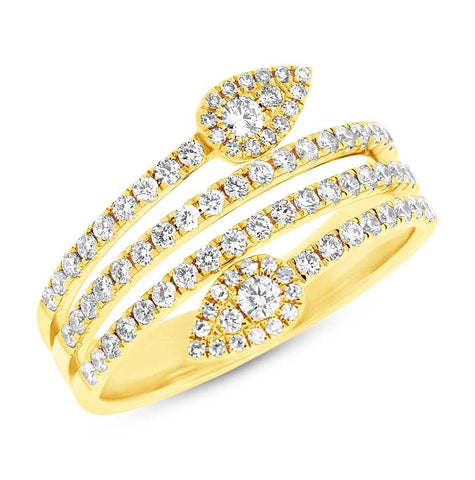 0.65 Ctw 14k Yellow Gold Diamond Womens Ring