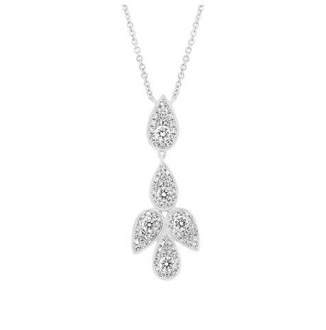 0.41 Ctw 14k White Gold Diamond Necklace