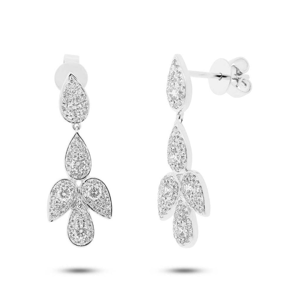 0.81 Ctw 14k White Gold Diamond Earring