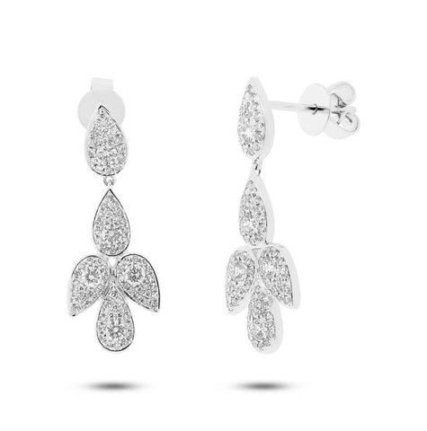 0.81 Ctw 14k White Gold Diamond Earring