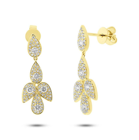 0.81 Ctw 14k Yellow Gold Diamond Earring