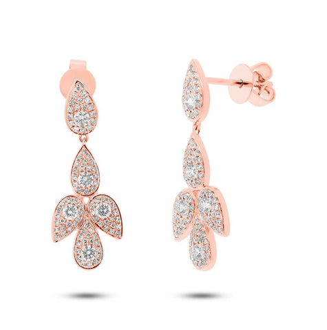 0.81 Ctw 14k Rose Gold Diamond Earring