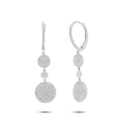 0.57 Ctw 14k White Gold Diamond Pave Circle Earring