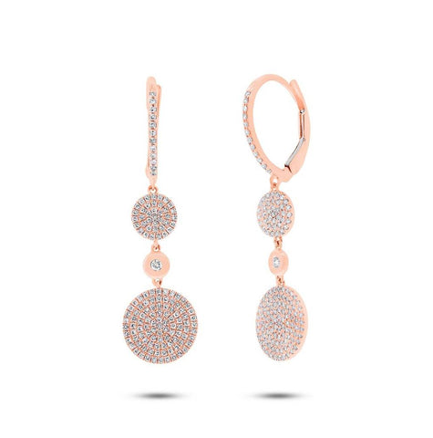 0.57 Ctw 14k Rose Gold Diamond Pave Circle Earring