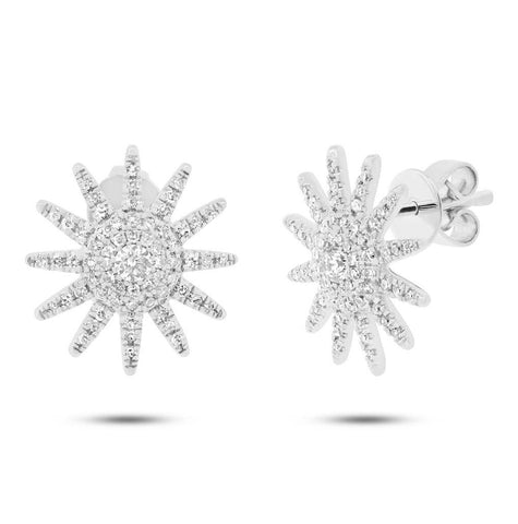 0.41 Ctw 14k White Gold Diamond Earring