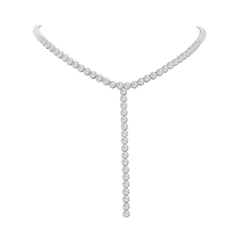 4.36 Ctw 14k White Gold Diamond Lariat Necklace