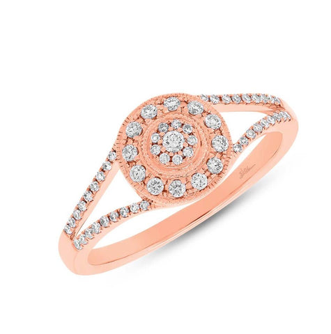 0.26 Ctw 14k Rose Gold Diamond Womens Ring