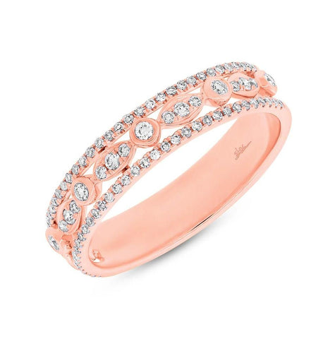 0.33 Ctw 14k Rose Gold Diamond Womens Ring
