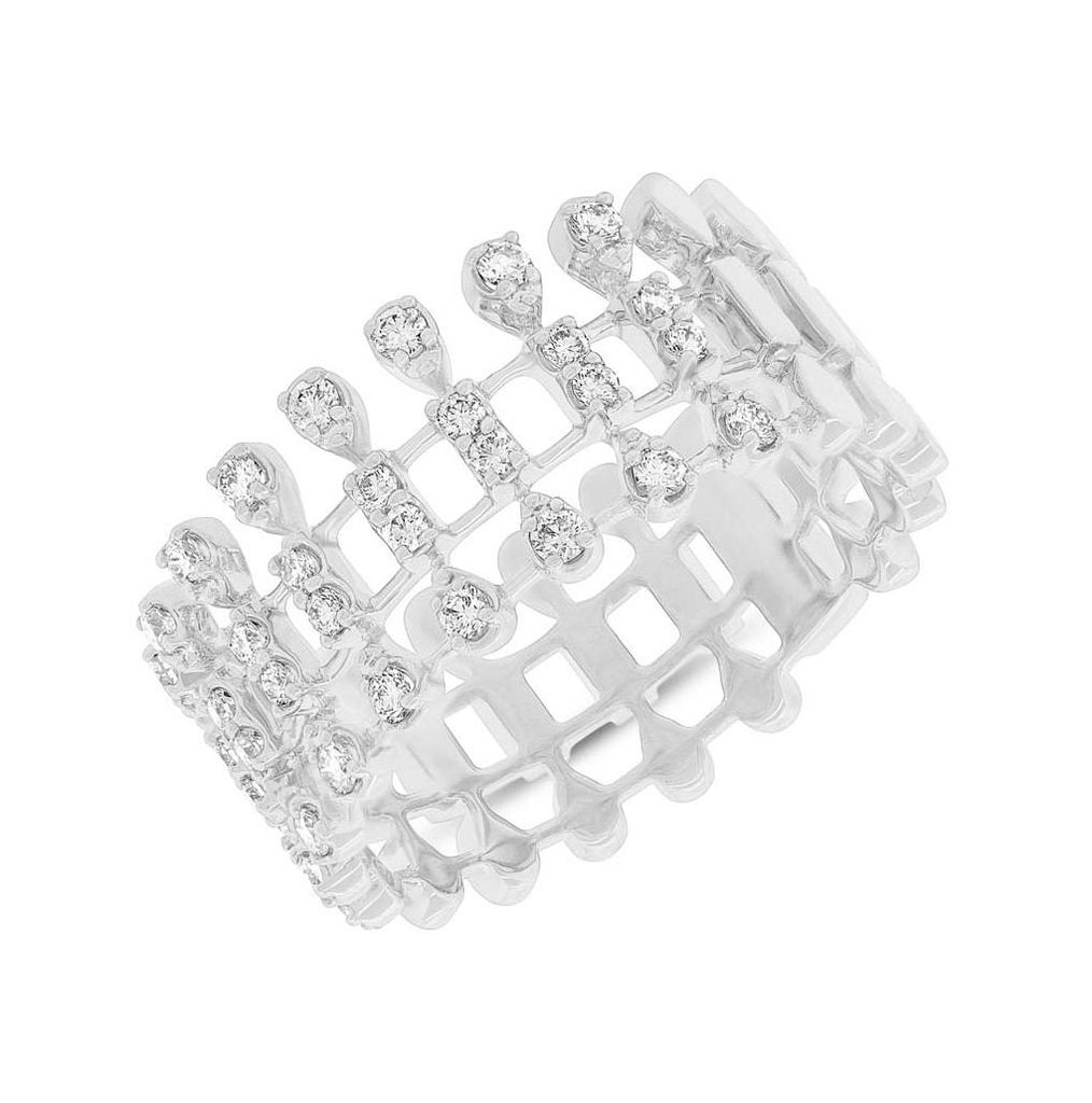 0.40 Ctw 14k White Gold Diamond Womens Ring