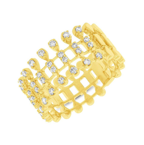 0.40 Ctw 14k Yellow Gold Diamond Womens Ring