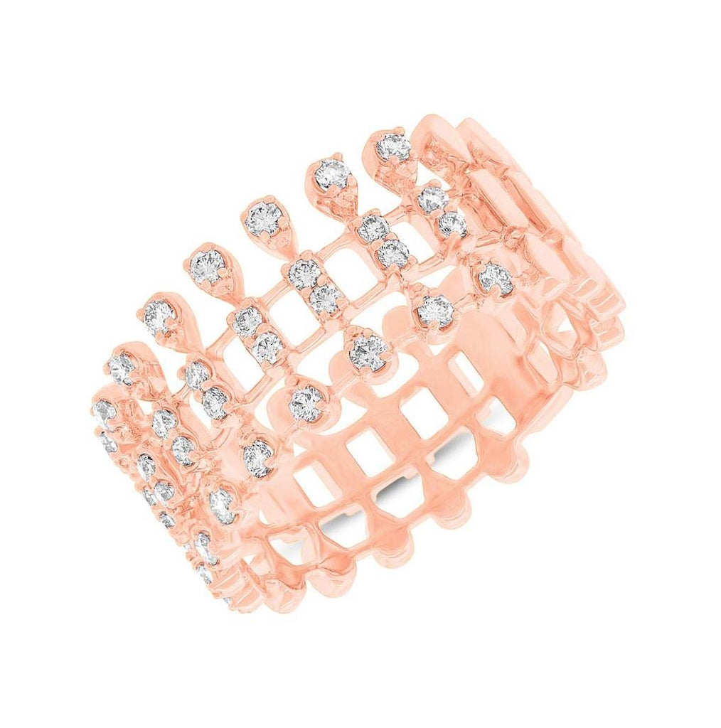 0.40 Ctw 14k Rose Gold Diamond Womens Ring