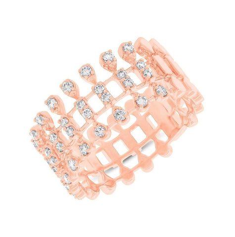 0.40 Ctw 14k Rose Gold Diamond Womens Ring