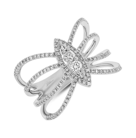 0.46 Ctw 14k White Gold Diamond Womens Ring