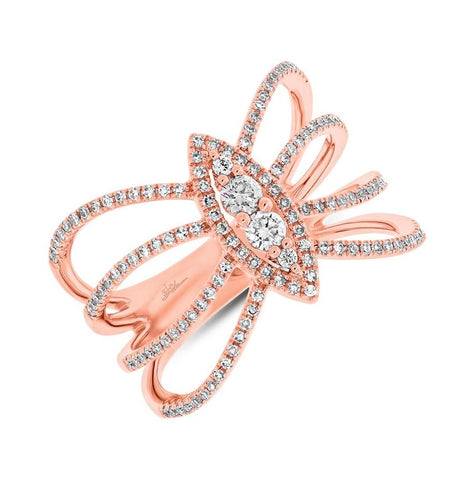 0.46 Ctw 14k Rose Gold Diamond Womens Ring