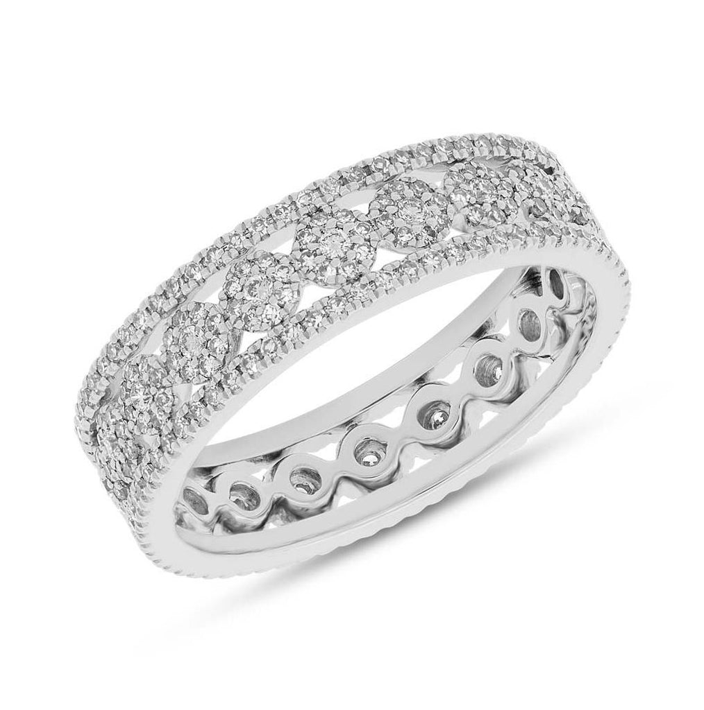 0.80 Ctw 14k White Gold Diamond Womens Eternity Band Size 7