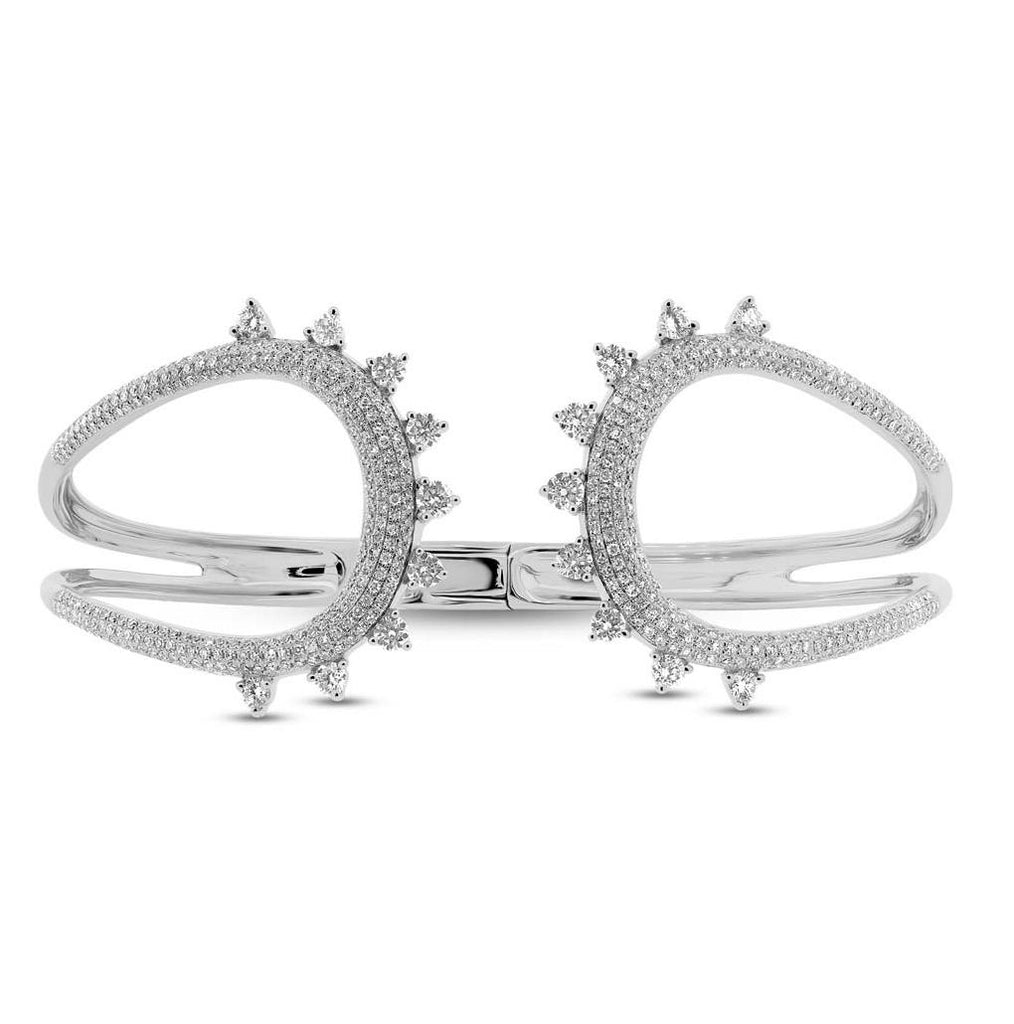 2.08 Ctw 14k White Gold Diamond Bangle Bracelet