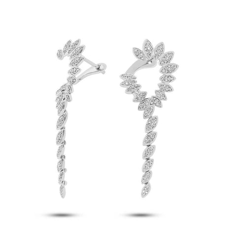 0.59 Ctw 14k White Gold Diamond Earring