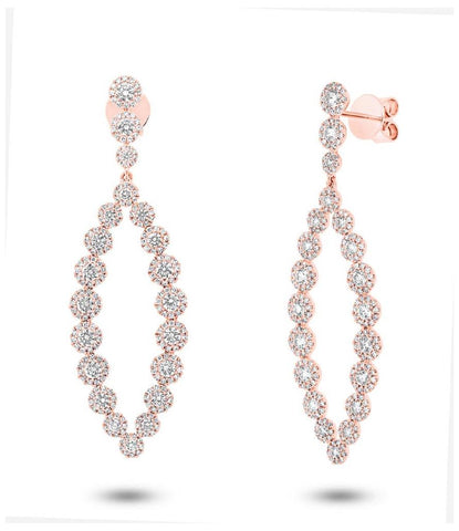 2.95 Ctw 14k Rose Gold Diamond Earring