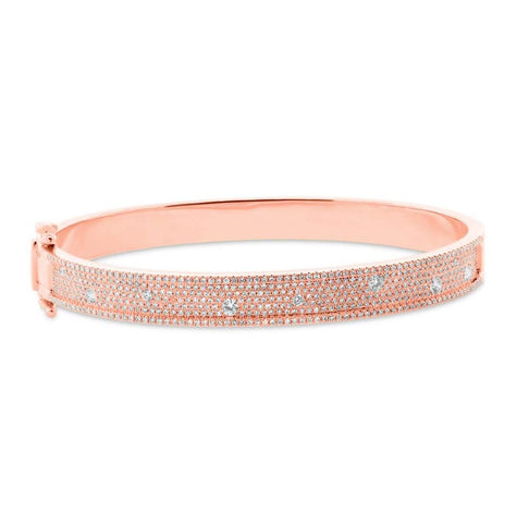 1.47 Ctw 14k Rose Gold Diamond Bangle Bracelet