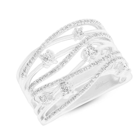 0.49 Ctw 14k White Gold Diamond Bridge Ring