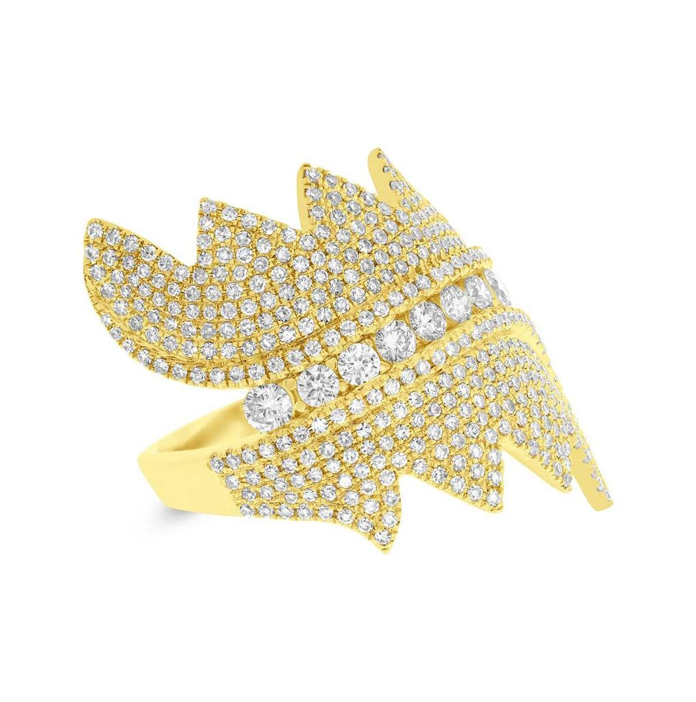 1.28 Ctw 14k Yellow Gold Diamond Pave Womens Ring