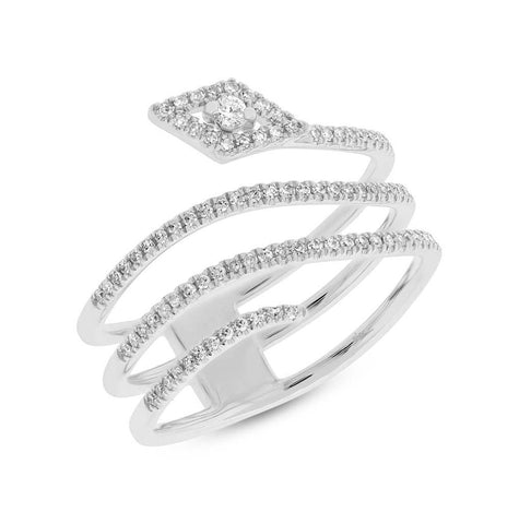 0.28 Ctw 14k White Gold Diamond Womens Ring