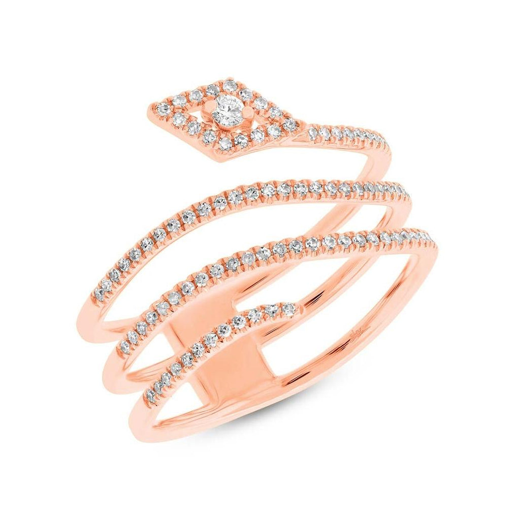 0.28 Ctw 14k Rose Gold Diamond Womens Ring