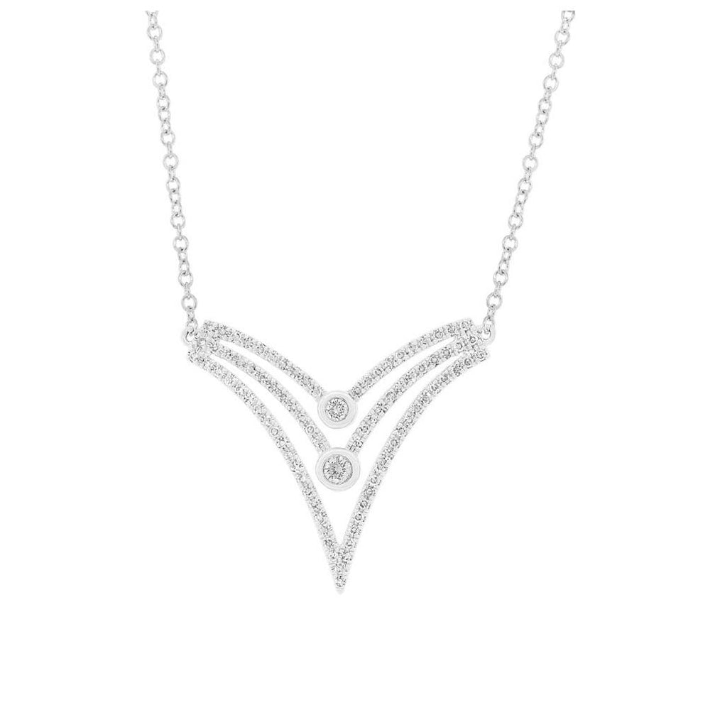 0.24 Ctw 14k White Gold Diamond Necklace