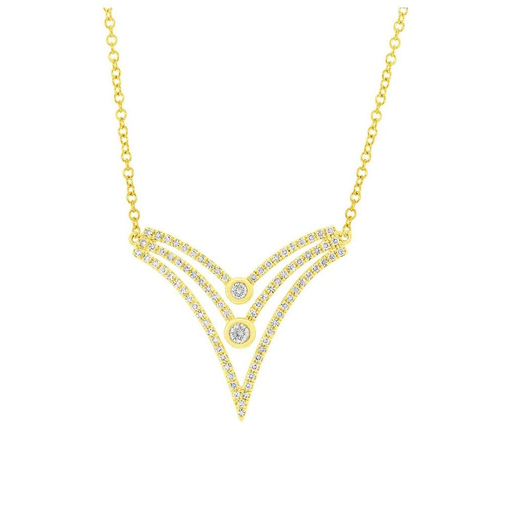 0.24 Ctw 14k Yellow Gold Diamond Necklace