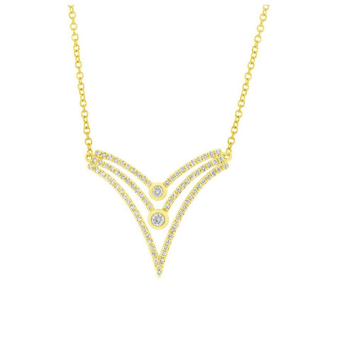 0.24 Ctw 14k Yellow Gold Diamond Necklace