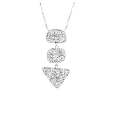 0.66 Ctw 14k White Gold Diamond Necklace