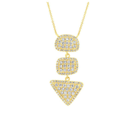 0.66 Ctw 14k Yellow Gold Diamond Necklace