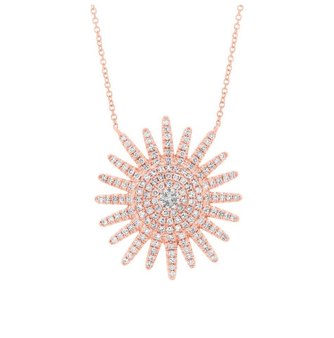 0.43 Ctw 14k Rose Gold Diamond Necklace