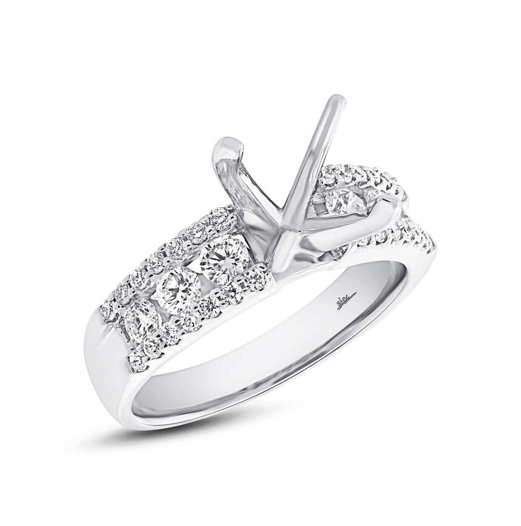 0.70 Ctw 14k White Gold Diamond Semi-mount Ring For 1.50 Ctw Center