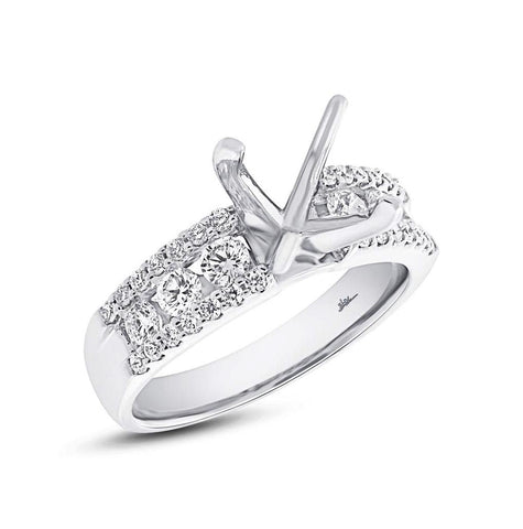 0.70 Ctw 14k White Gold Diamond Semi-mount Ring For 1.50 Ctw Center