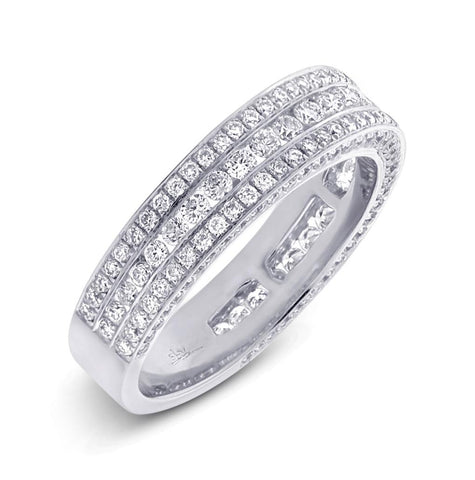 1.30 Ctw 14k White Gold Diamond Womens Band Size 7